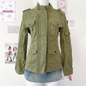 Kensie Jeans Utility Field Jacket Olive Green M — Gorpcore / Grunge Aesthetic